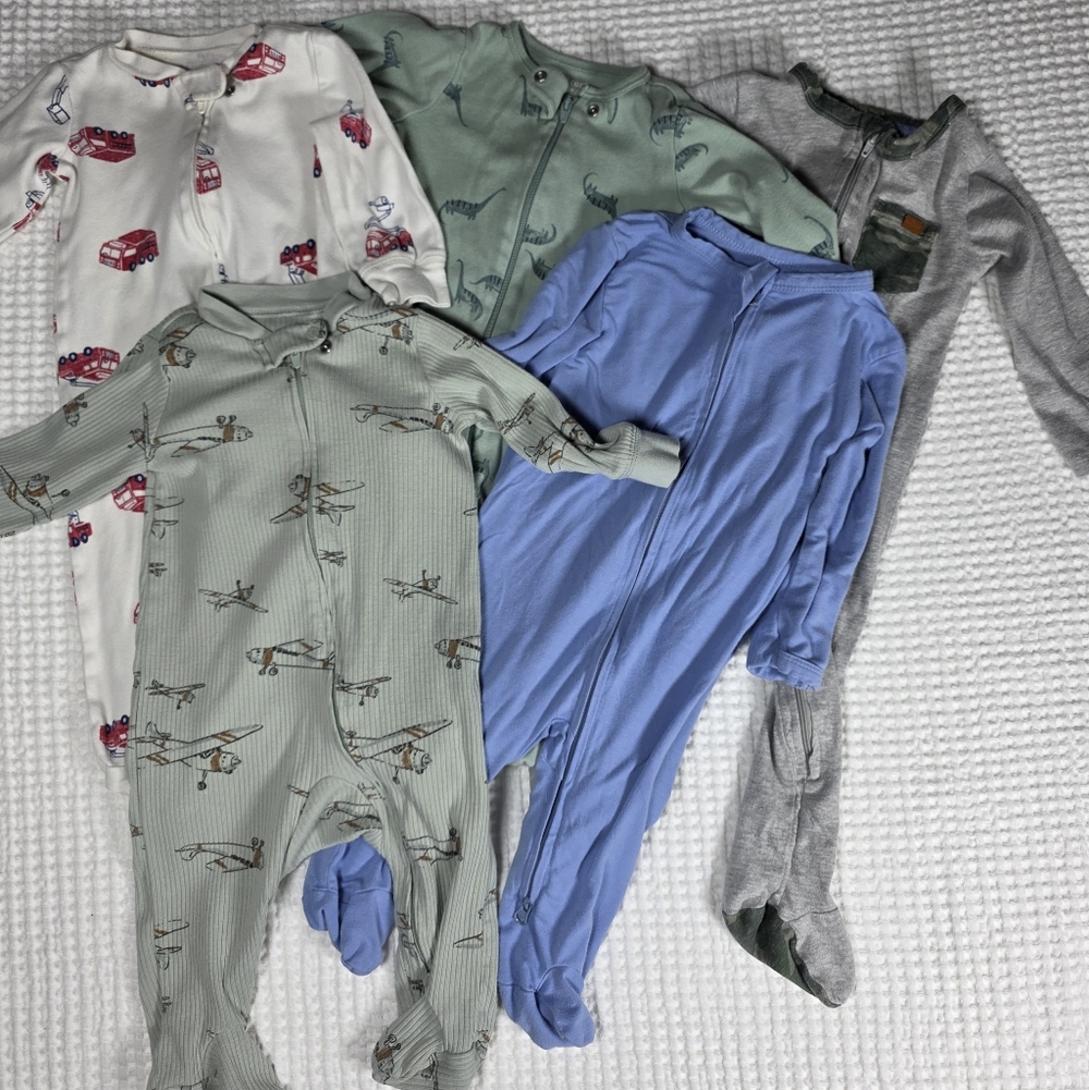 Assorted Baby Footie Sleepers (Lot Of 5)